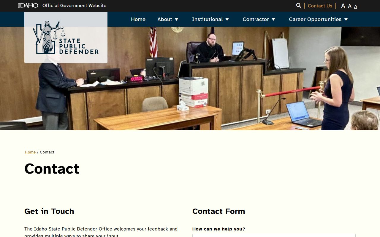 Bingham County arrest records Idaho public defender contact page