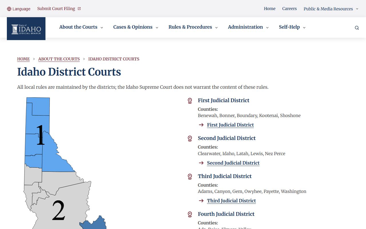 Bingham County court dockets Seventh Judicial District source