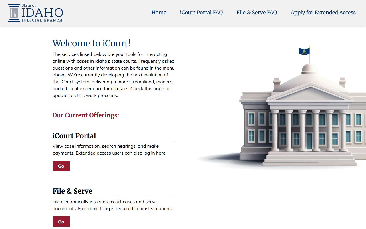 Bingham County court dockets iCourt service hub