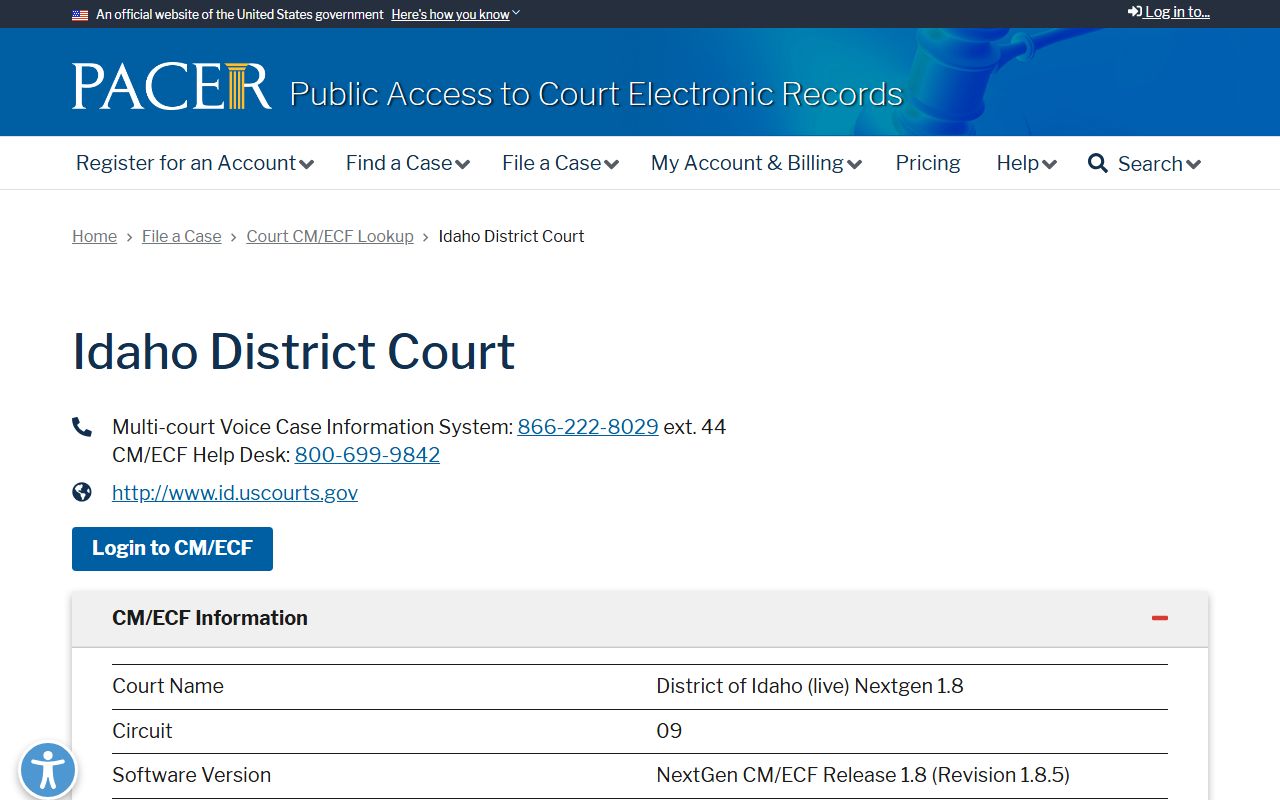 Bingham County District Court PACER Idaho federal lookup