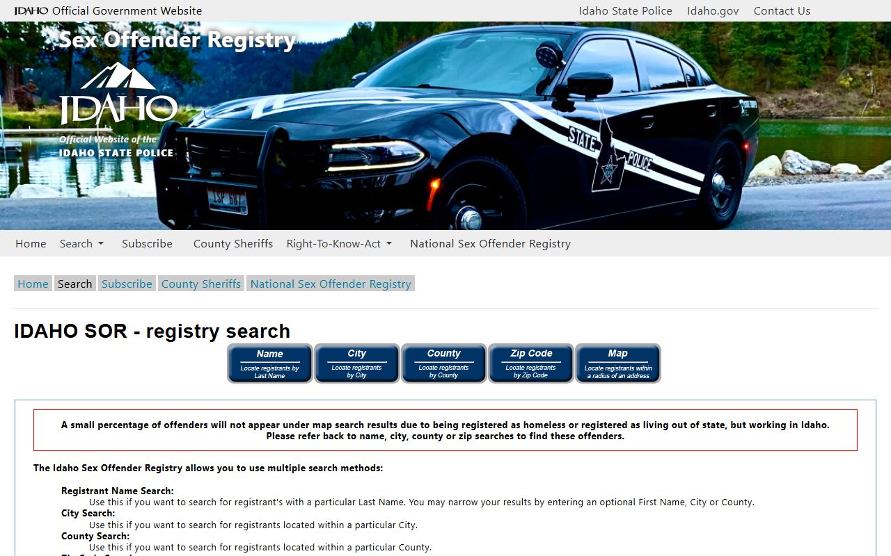 Bingham County warrant records Idaho sex offender registry search hub